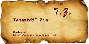 Tamaskó Zia névjegykártya
